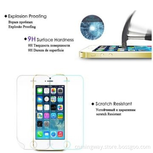 0.3mm Premium Tempered-glass Screen Protector for iPhone 5/5S/5C, 2.5D with Cambered Surface